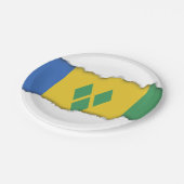 Saint Vincent Flag Pappteller (Schrägansicht)
