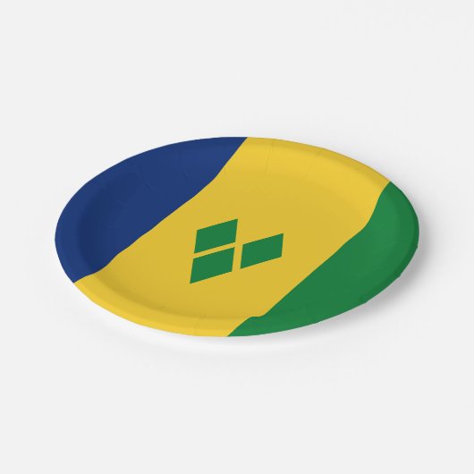 Saint Vincent Flag Pappteller (Schrägansicht)
