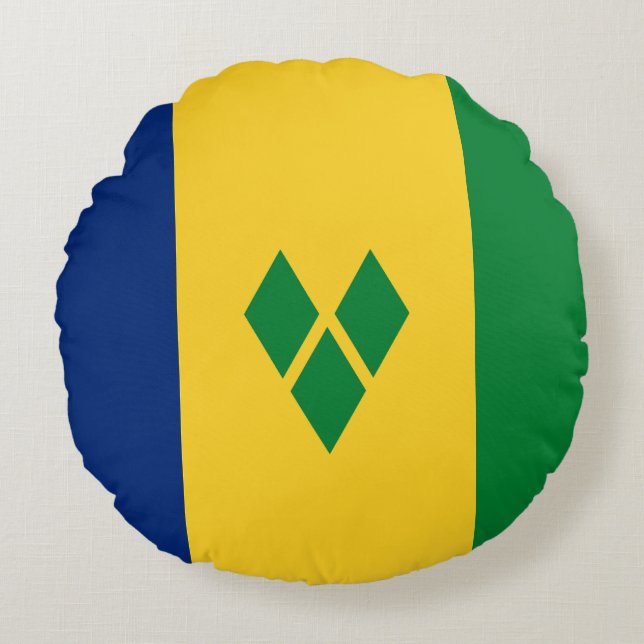Saint Vincent Flag Rundes Kissen (Vorderseite)