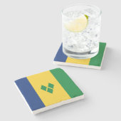 Saint Vincent Flag Steinuntersetzer (Seitenansicht)