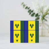 Saint-Vincent-Flagge Postkarte (Stehend Vorderseite)