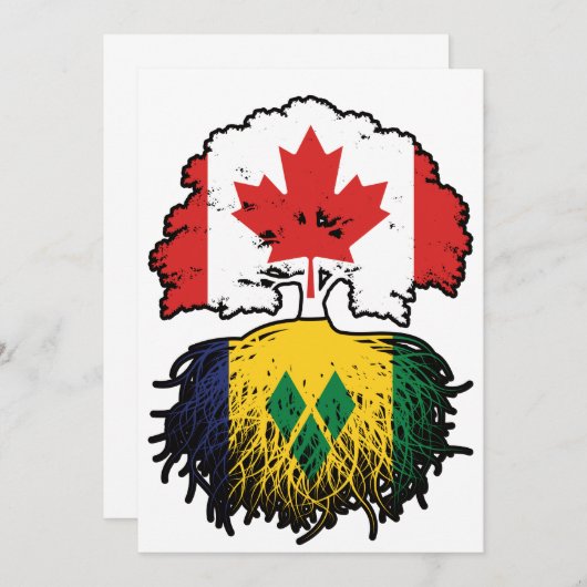 Saint Vincent Vincentian kanadischer Tree Root Einladung (Vorne/Hinten)