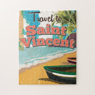Saint Vincent Vintage-Reiseposter. Puzzle