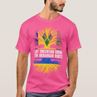 Saint-Vincentian Grown mit ukrainischer Roots-Fahn T-Shirt