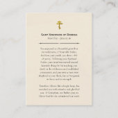 Saint Xenophon of Robeika Orthodox Prayer Card Platzkarte (Rückseite)