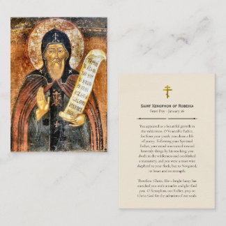 Saint Xenophon of Robeika Orthodox Prayer Card Platzkarte