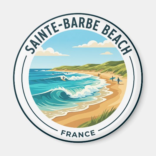 Sainte-Barbe-Strand Frankreich Magnet (Vorne)