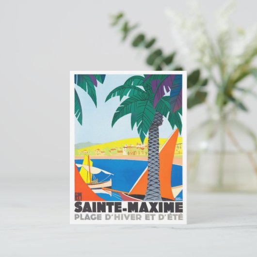 Sainte Maxime Frankreich Vintage Reise Postkarte (Stehend Vorderseite)