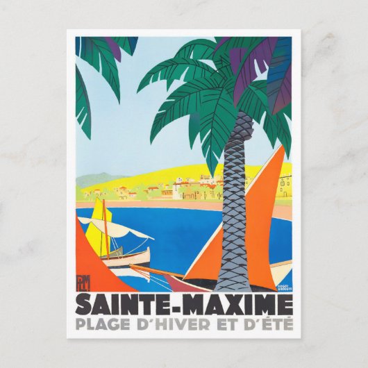 Sainte Maxime Frankreich Vintage Reise Postkarte (Vorderseite)