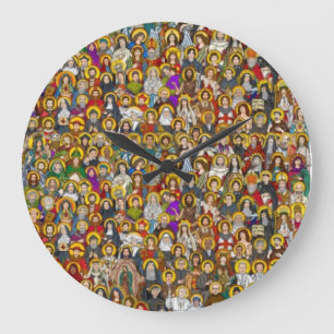 Saints, All saints, Catholic Saints Große Wanduhr