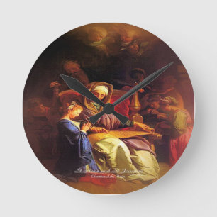 Saints Anne und Joachim, Eltern von Mary Runde Wanduhr