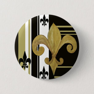 Saints Black and Gold Lilie Button