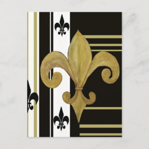 Saints Black and Gold Lilie Postkarte
