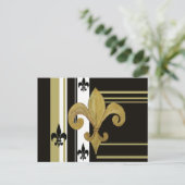 Saints Black and Gold Lilie Postkarte (Stehend Vorderseite)