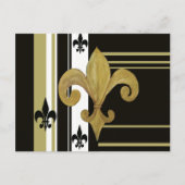 Saints Black and Gold Lilie Postkarte (Vorderseite)