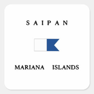Saipan Mariana Islands Alpha Dive Flag Quadratischer Aufkleber