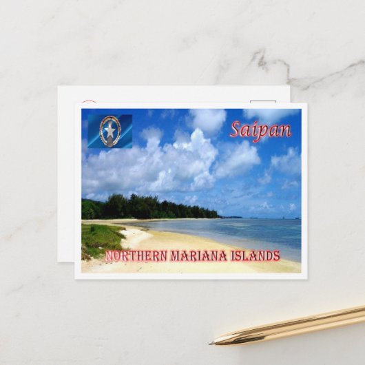 Saipan - Nördliche Mariana Inseln - Tanapag Beach Postkarte (Vorderseite/Rückseite Beispiel)