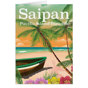 Saipan Vintage-Reiseposter im Stil der Vergangenhe