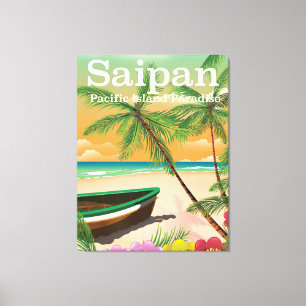 Saipan Vintages Reiseplakat Leinwanddruck