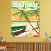 Saipan Vintages Reiseplakat Leinwanddruck (Insitu (Wohnzimmer))