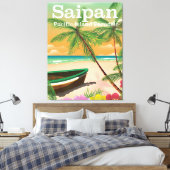 Saipan Vintages Reiseplakat Leinwanddruck (Insitu (Schlafzimmer))