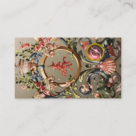 SAISHELLE, KRALLEN, DOLPHINE, ANTIQUE BLUMENKraft Visitenkarte (Rückseite)
