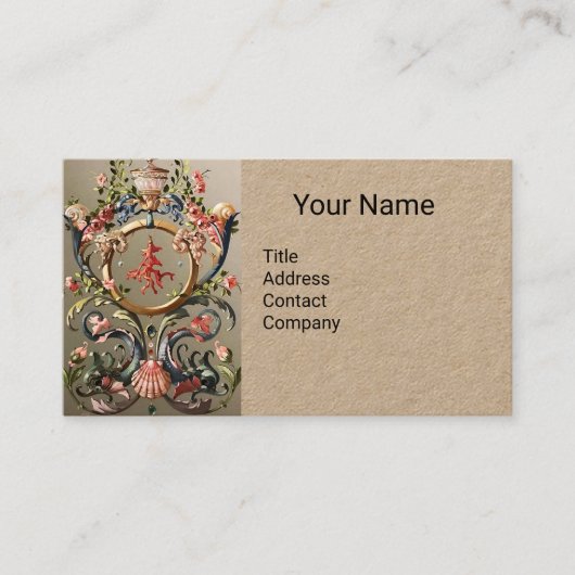 SAISHELLE, KRALLEN, DOLPHINE, ANTIQUE BLUMENKraft Visitenkarte (Vorderseite)