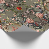 SAISHELLE, KRALLEN, DOLPHINE, ANTIQUE WIRBEL GESCHENKPAPIER (Ecke)