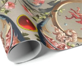 SAISHELLE, KRALLEN, DOLPHINE, ANTIQUE WIRBEL GESCHENKPAPIER (Rolleneckpunkt)