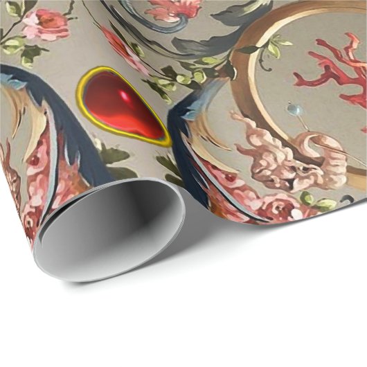 SAISHELLE, KRALLEN, DOLPHINE, ANTIQUE WIRBEL GESCHENKPAPIER (Rolleneckpunkt)