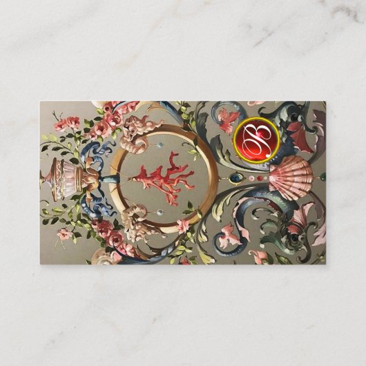 SAISHELLE, KRALLEN, DOLPHINE, ANTIQUE WIRBEL VISITENKARTE (Rückseite)