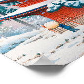 Saishoin Tempel in Snow, Hasui Kawase, Woodcut Poster (Ecke)