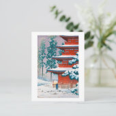 Saishoin Tempel in Snow, Hasui Kawase, Woodcut Postkarte (Stehend Vorderseite)