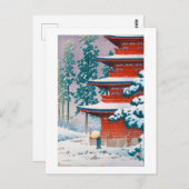 Saishoin Tempel in Snow, Hasui Kawase, Woodcut Postkarte (Vorne/Hinten)
