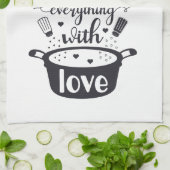 Saison - Alles mit Liebe-Zitat Geschirrtuch (Gefaltet)