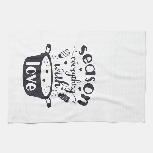 Saison - Alles mit Liebe-Zitat Geschirrtuch (Horizontal)