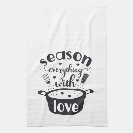 Saison - Alles mit Liebe-Zitat Geschirrtuch (Vertikal)
