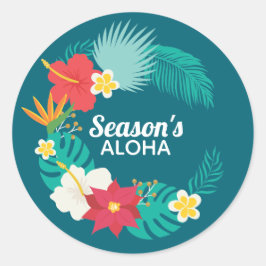Saison: Aloha Hawaiian Runder Aufkleber