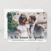 Saison bis Sparkasse Verlobte Foto Urlaub Verlobun Ankündigungspostkarte (Vorne/Hinten)