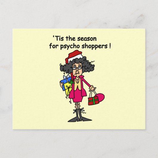 Saison der Psycho-Shopper Postkarte (Vorderseite)