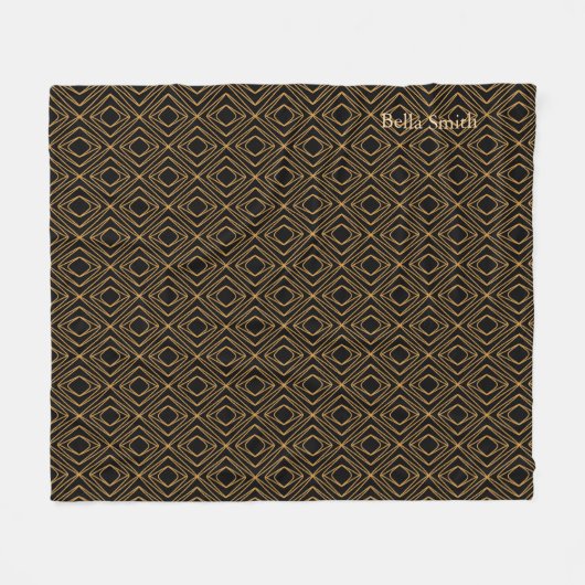 Saison Diamante Imitate Gold auf schwarz Fleecedecke (Vorderseite (Horizontal))