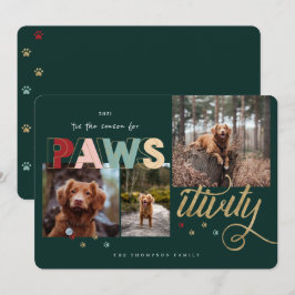 Saison für Pawsitivity Fun Pet 3 FotoCollage Feiertagskarte