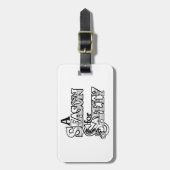 Saison für Sicherheit Schwarz/Weiß Motivierend Gepäckanhänger (Vorderseite vertikal)