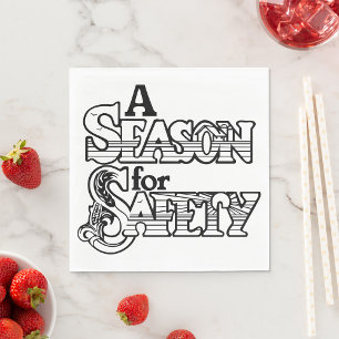 Saison für Sicherheit Schwarz/Weiß Motivierend Serviette