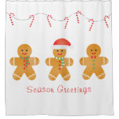 Saison Greetings Gingerbread Männer Duschvorhang (Vorderseite)