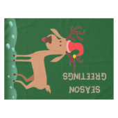 Saison Greetings Reindeer Tablecloth Tischdecke (Vorderseite (Horizontal))