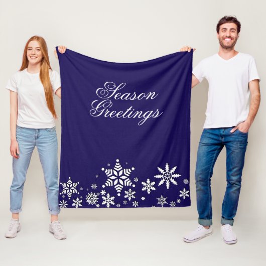Saison Greetings Snowflakes | Blaue ⭐ ⭐ ⭐ ⭐ ⭐ Fleecedecke (Beispiel)
