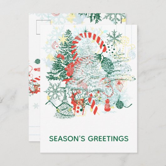 Saison Gruß alles Weihnachten Rot Grün (Vorne/Hinten)