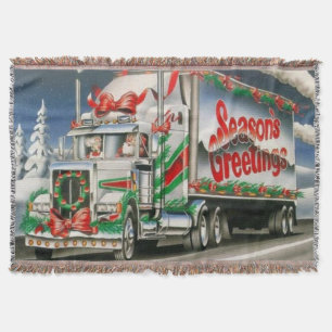 Saison Gruß Trucking Santa Decke