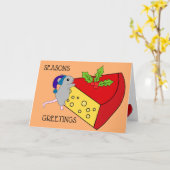 Saison Grüße Maus Käse Spaß Funny Karte (Gelbe Blume)